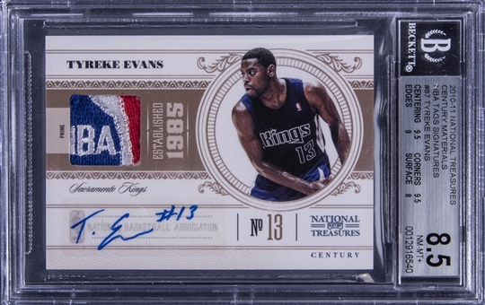 2010-11 Panini National Treasures Century Materials NBA Tags Signatures #87 Tyreke Evans Signed Jersey Patch Card (#1/1) - BGS NM-MT+ 8.5/BGS 10